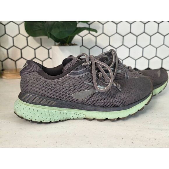 Brooks Adrenaline GTS 20 Size 8 Women's Running Shoes Gray Mint - Picture 2 of 9